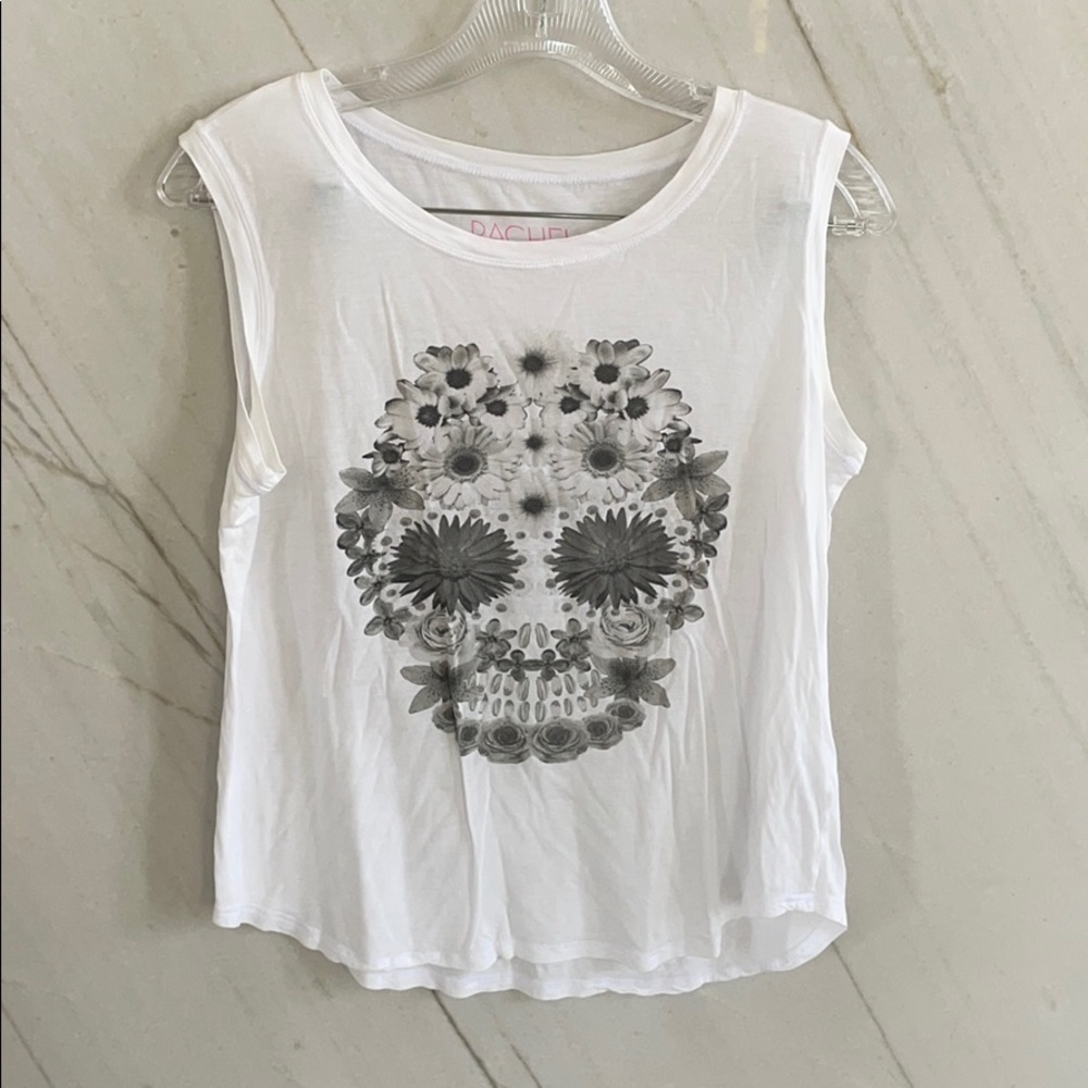 Rachel Roy floral skull tank top